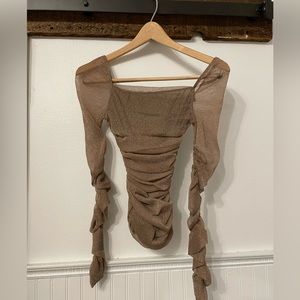 Sparkly Sheer Scrunch Top